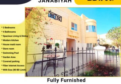 Fully Furnished luxury Villa for rent in Janabiyah BD.980/- Inclusive