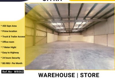 Warehouse | Store for Rent in Sitra Near high way (450 Sqm) BD.980/-